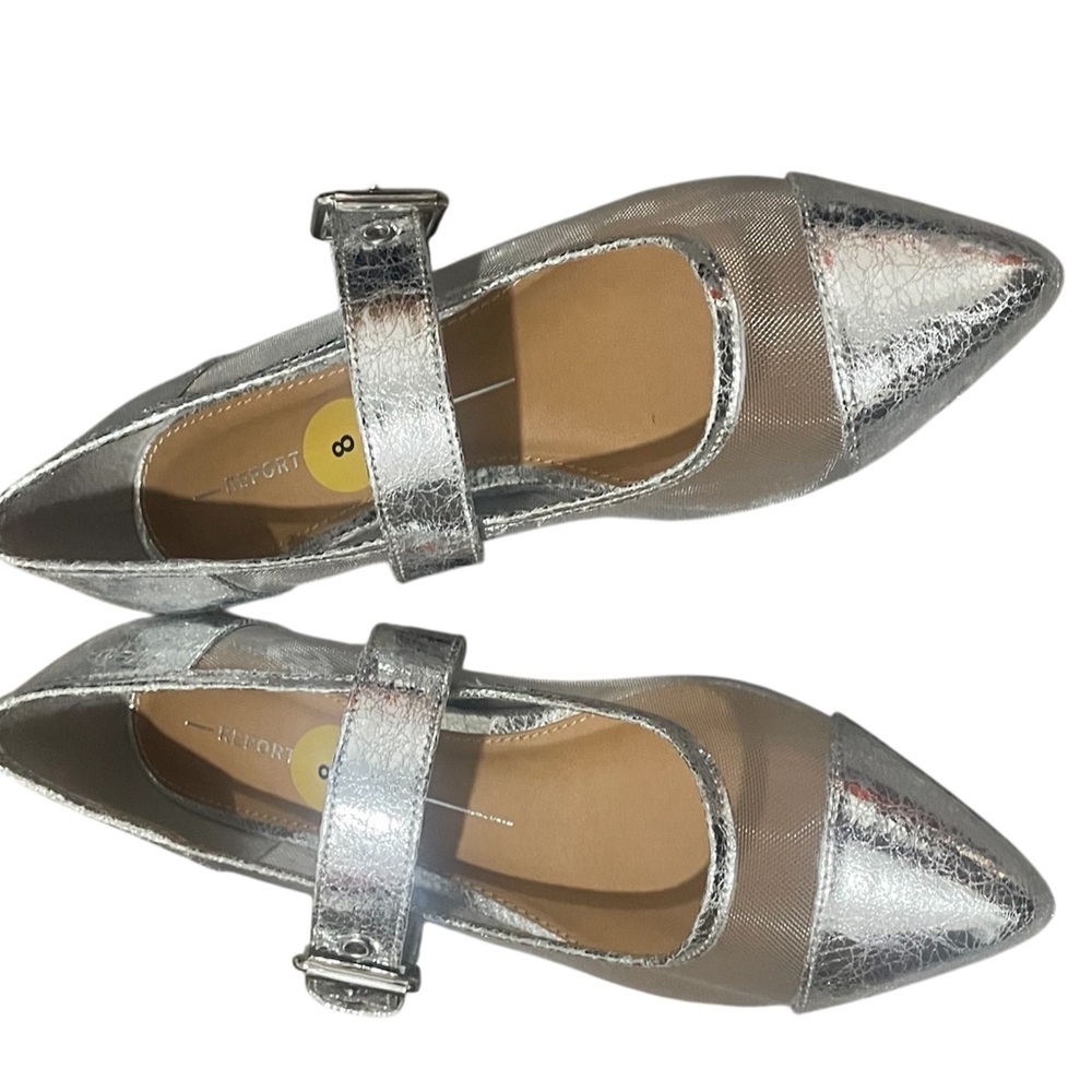 Silver flats size 8